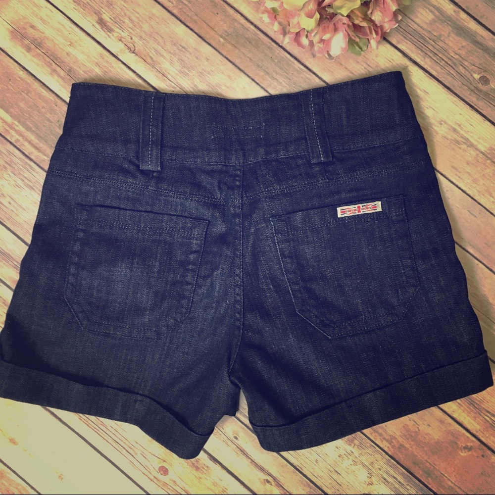 HUDSON cuffed denim shorts Size 28 dark wash